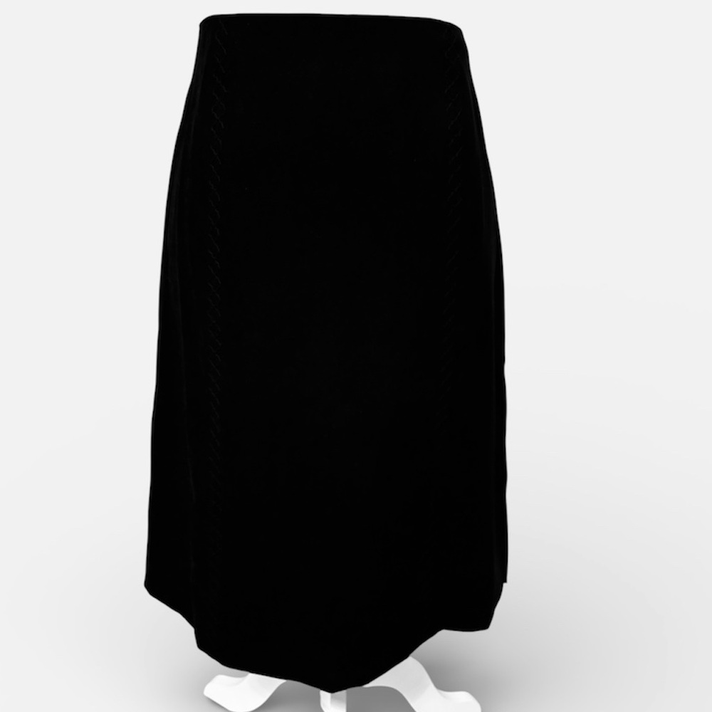 TALBOTS Black Suede-Like A-Line Skirt Size 10